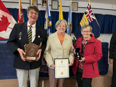 Legionnaire of the Year - Lisa Rodman, Life Membership - Yvonne Leduc and Meritorious Service Medal - Betty Laidlaw  